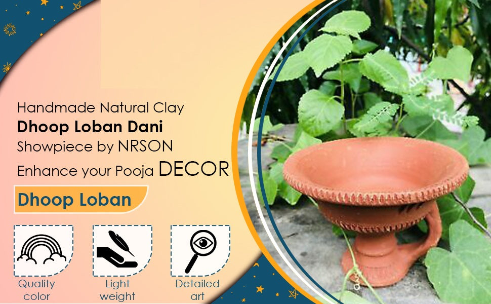 Khola Pata Desi Handmade Natural Clay Dhoop Loban Dani | Dhuni Burner Holder for Puja & Hawan