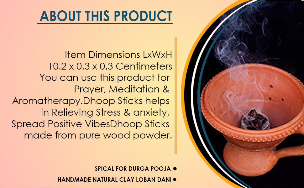 Khola Pata Desi Handmade Natural Clay Dhoop Loban Dani | Dhuni Burner Holder for Puja & Hawan