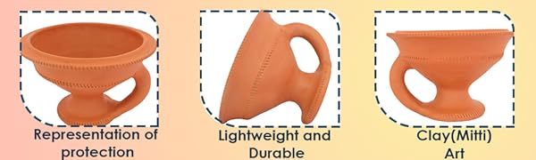 Khola Pata Desi Handmade Natural Clay Dhoop Loban Dani | Dhuni Burner Holder for Puja & Hawan